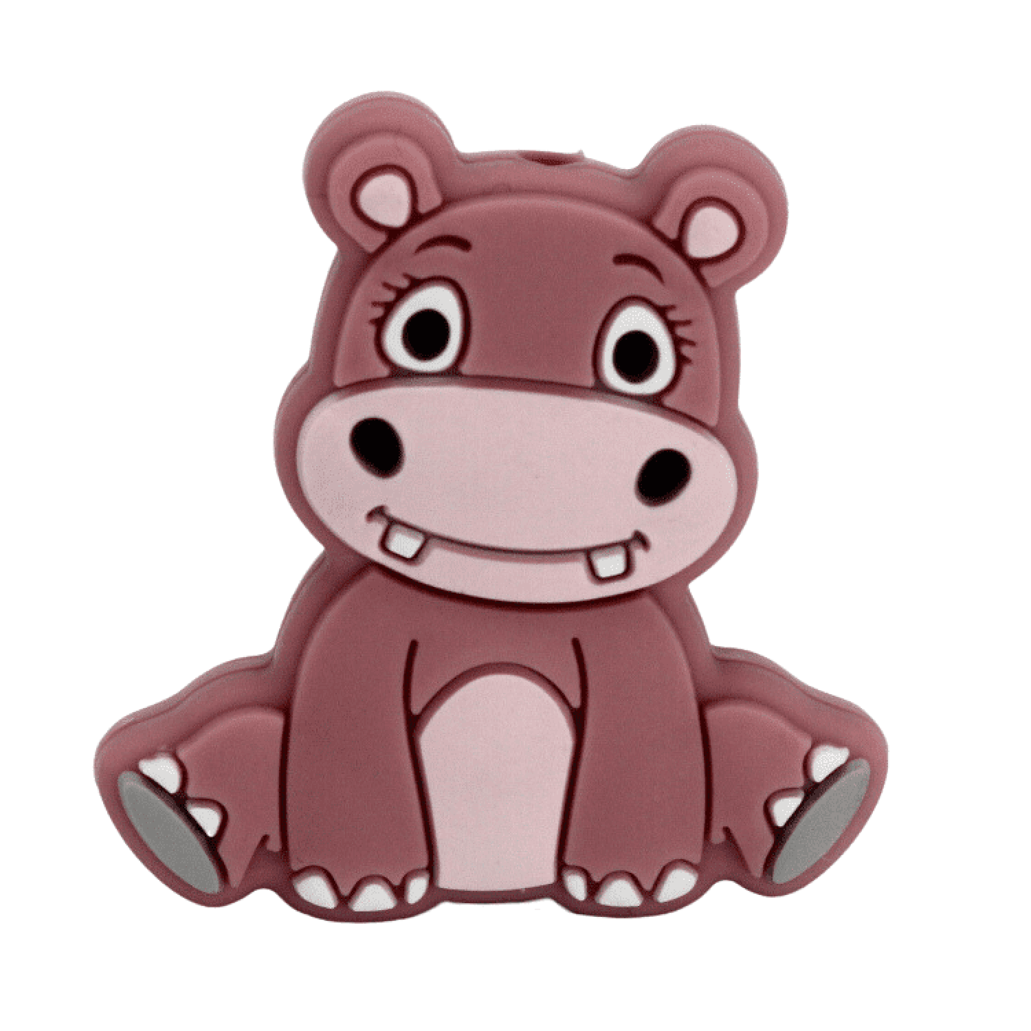 Silikon Motivperle Nilpferd | Blush