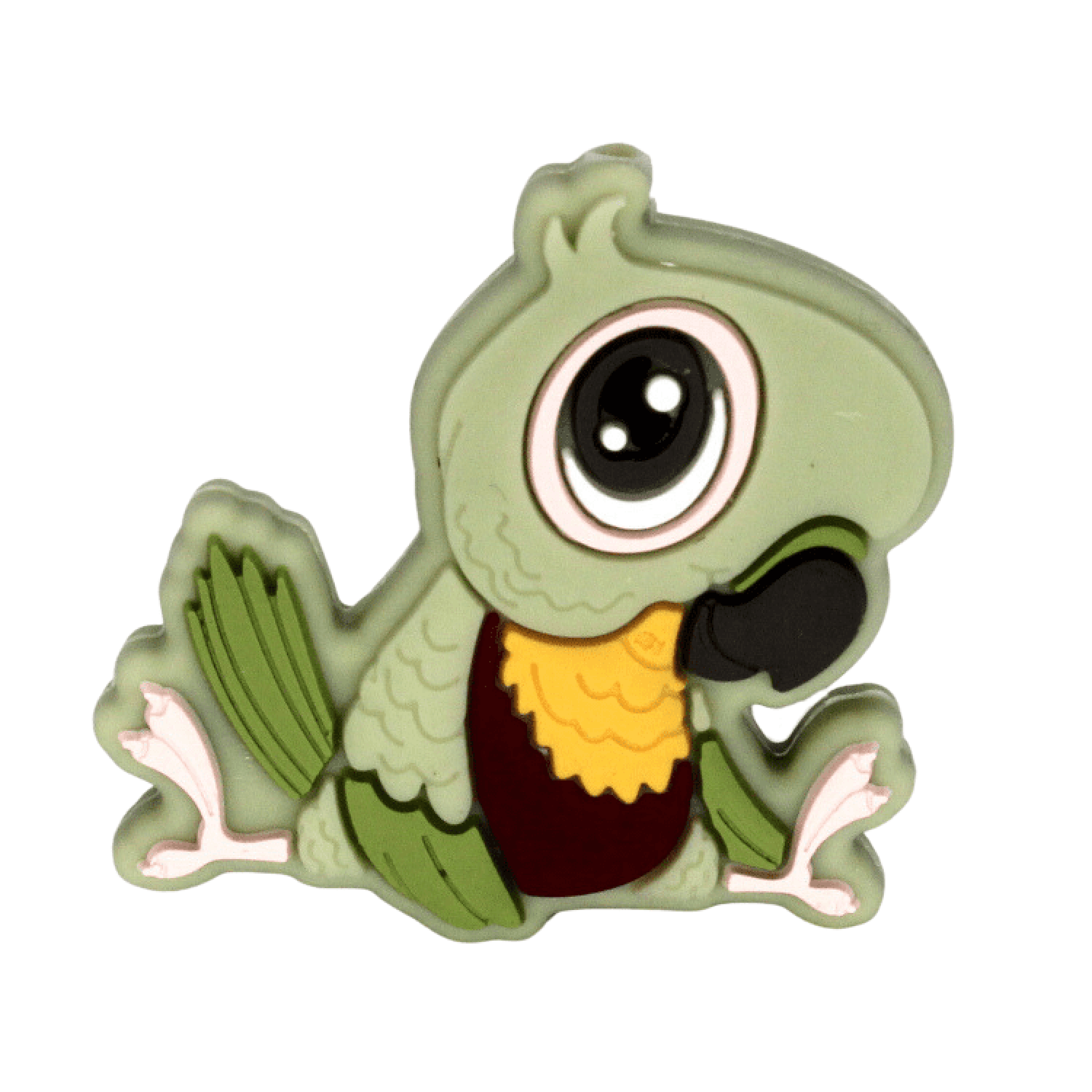 Silikon Motivperle Papagei | Army Grün