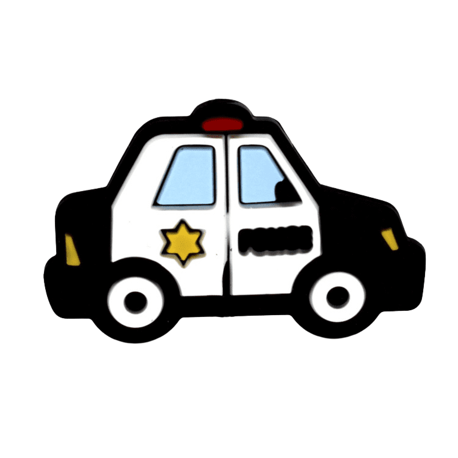Silikon Motivperle Polizeiauto | Schwarz