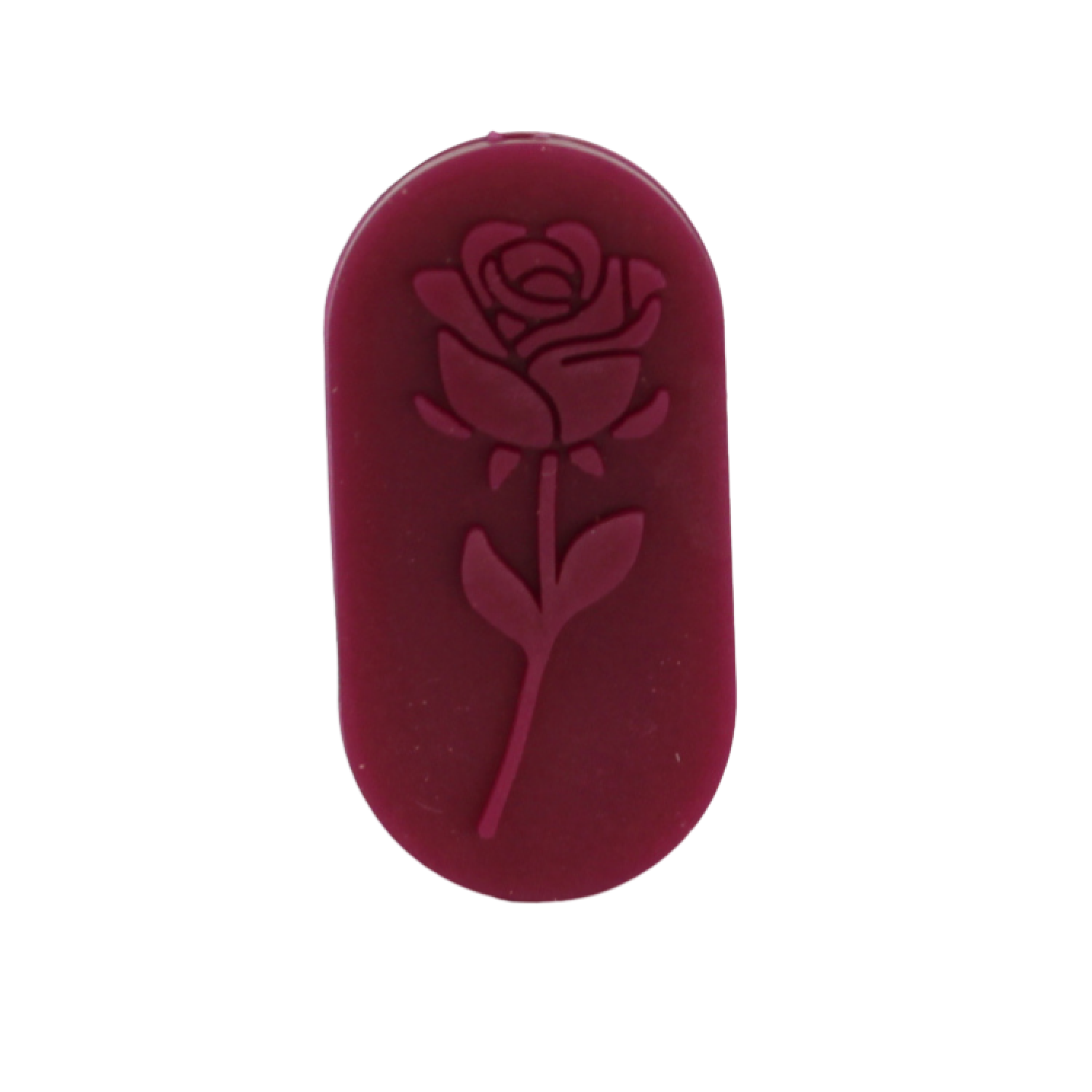 Silikon Motivperle Rose - Relief | Wein Rot