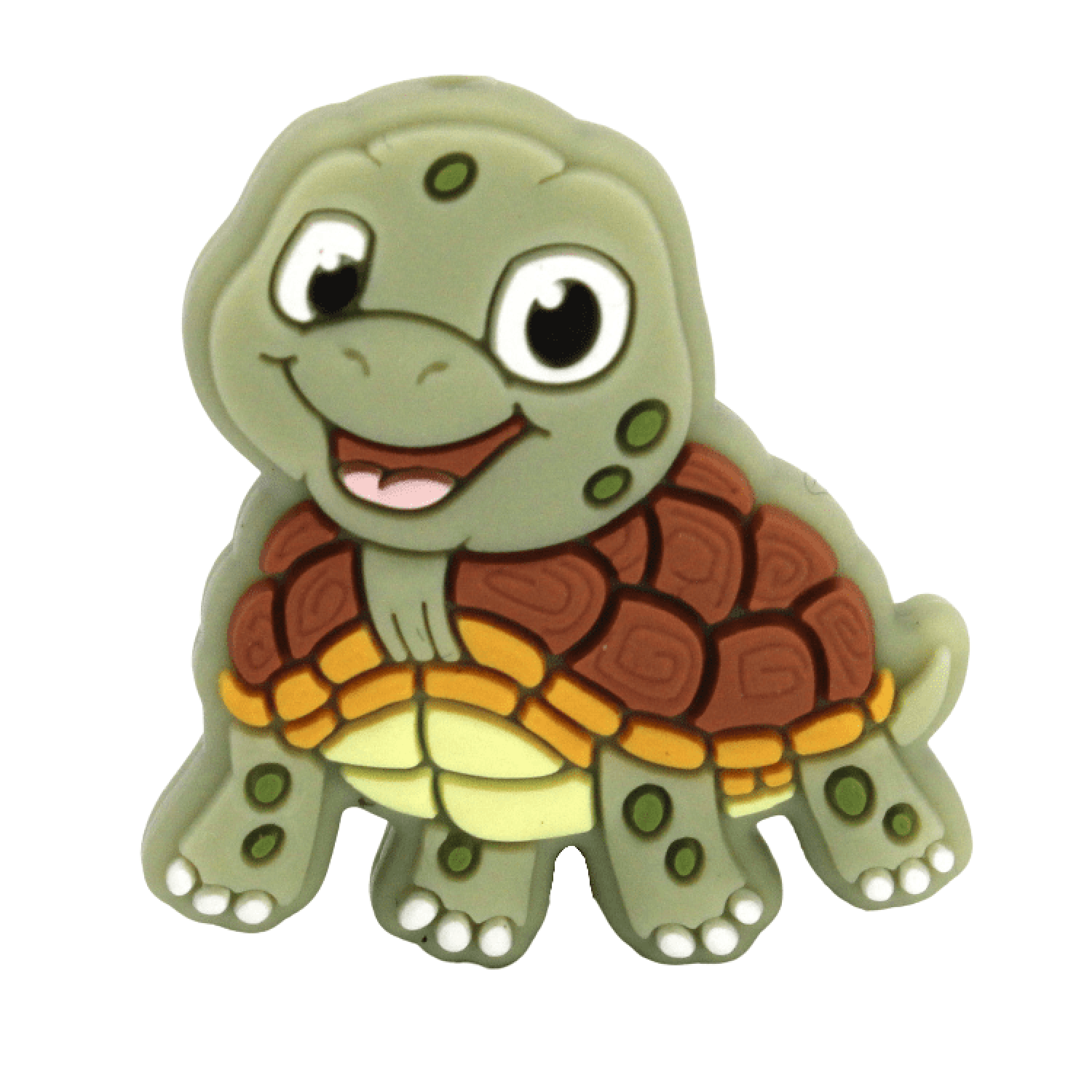 Silikon Motivperle Süße Schildkröte | Army Grün