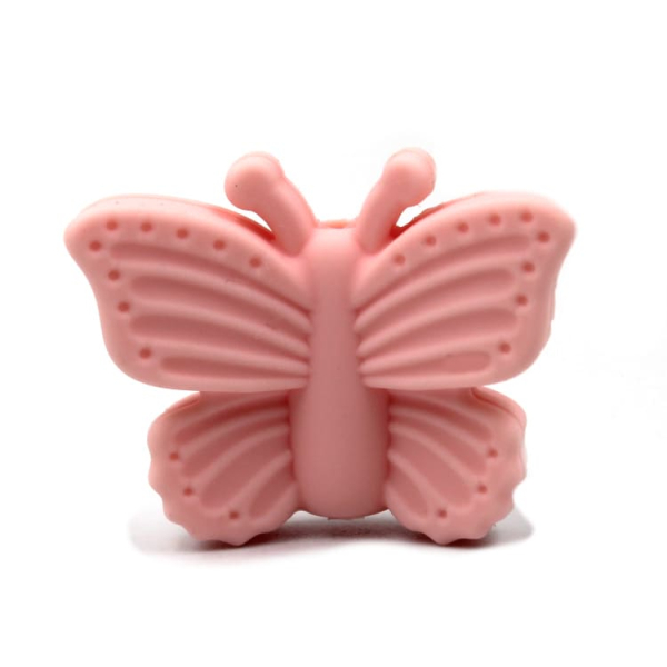 Silikon Motivperle Schmetterling #2 | Candy Pink