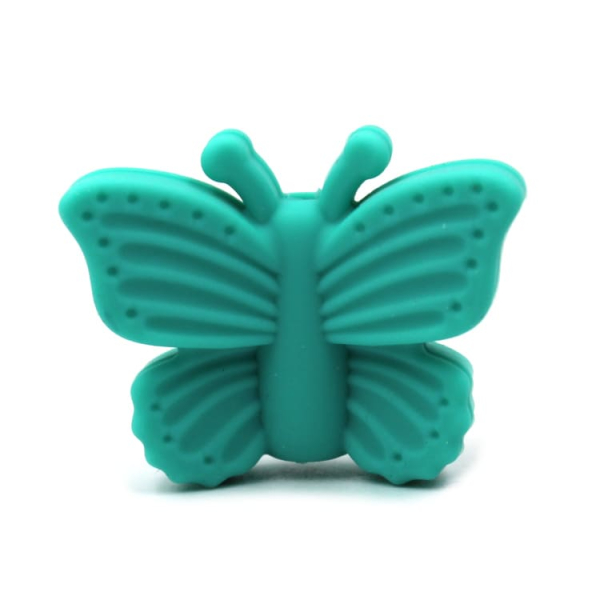 Silikon Motivperle Schmetterling #2 | Türkis