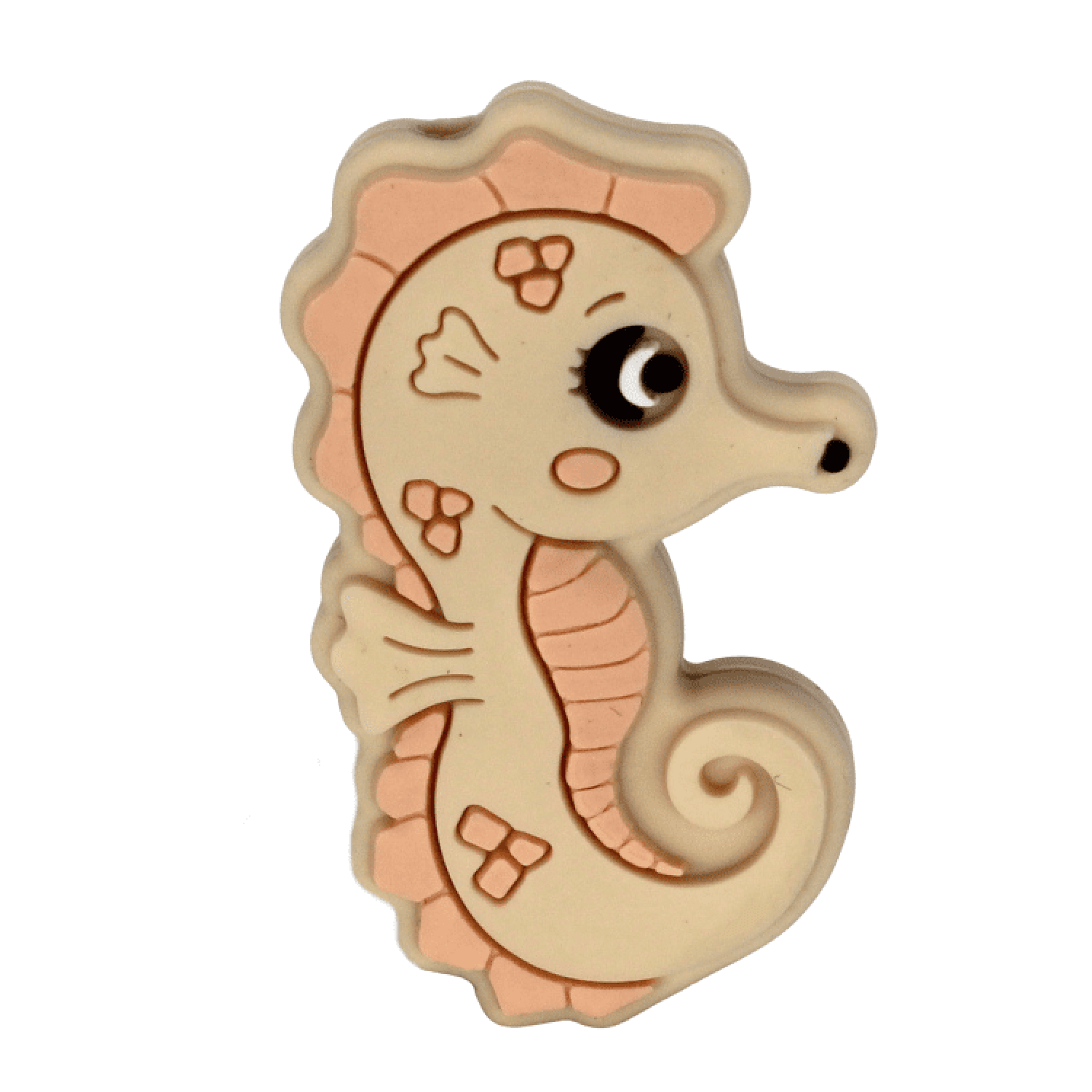 Silikon Motivperle Seepferdchen | Beige