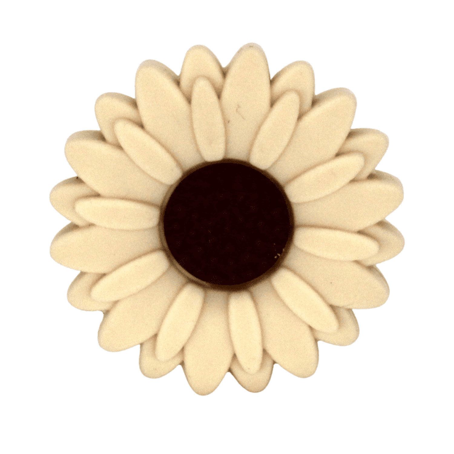 Silikon Motivperle Sonnenblume (Groß) | Beige