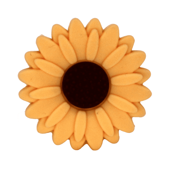Silikon Motivperle Sonnenblume (Groß) | Goldgelb