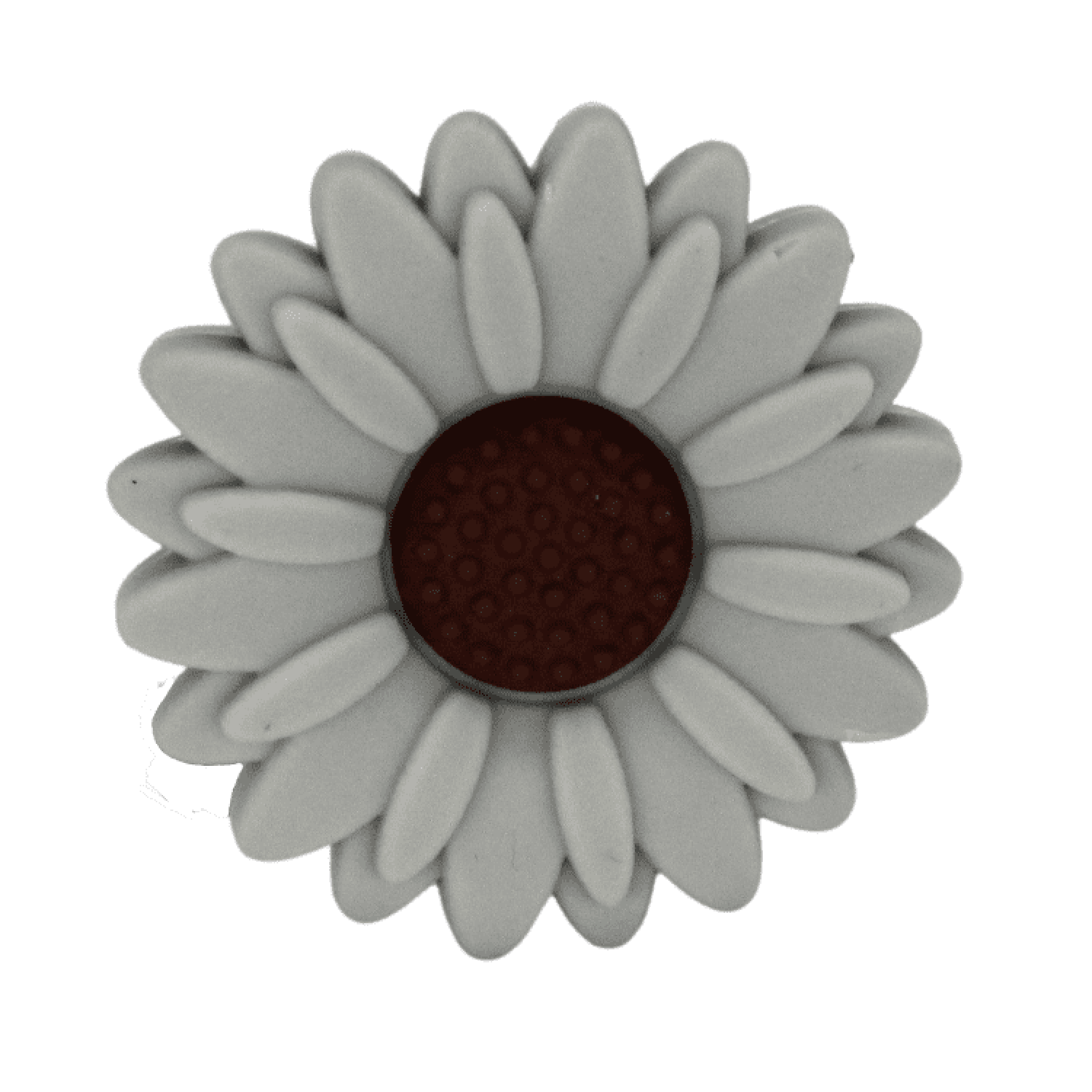 Silikon Motivperle Sonnenblume (Groß) | Hellgrau