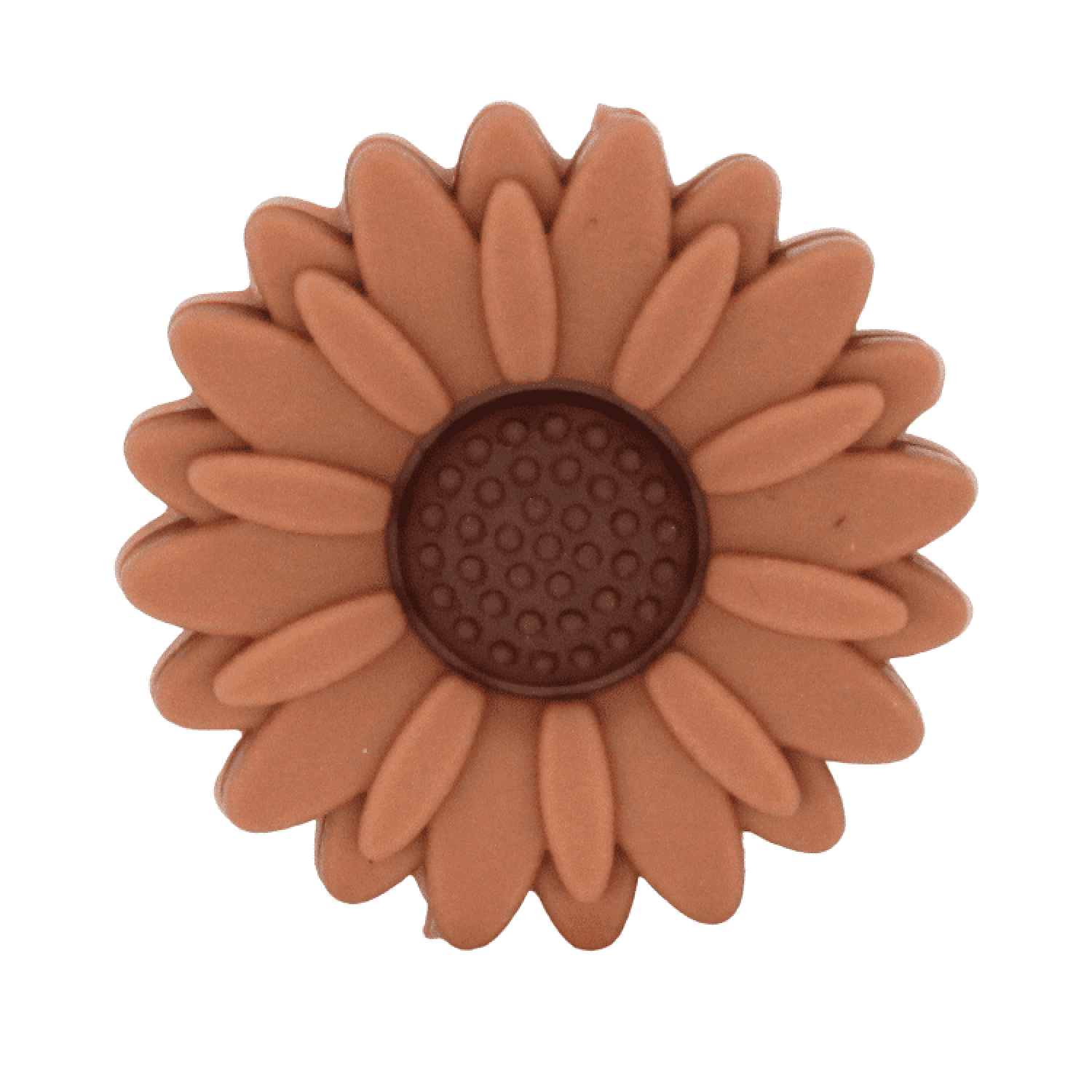 Silikon Motivperle Sonnenblume (Groß) | Kamelbraun