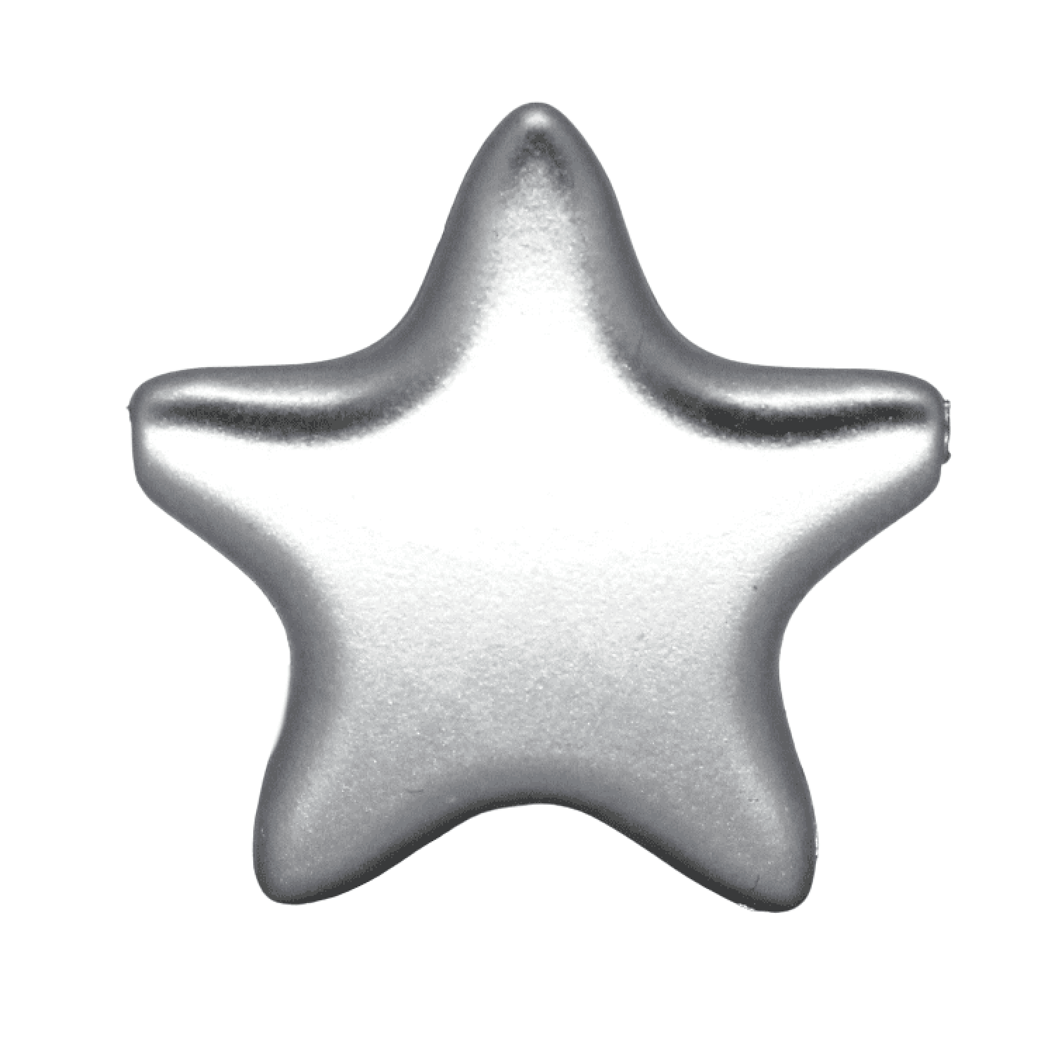 Silikon Motivperle Stern | Metallic Silber