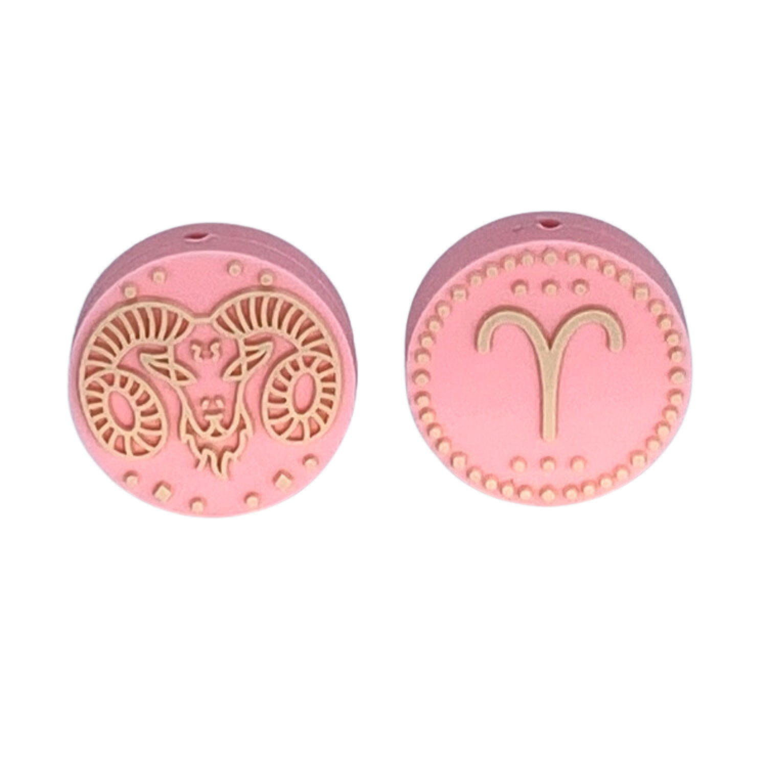 Silikon Motivperle Sternzeichen | Widder - Candy Pink