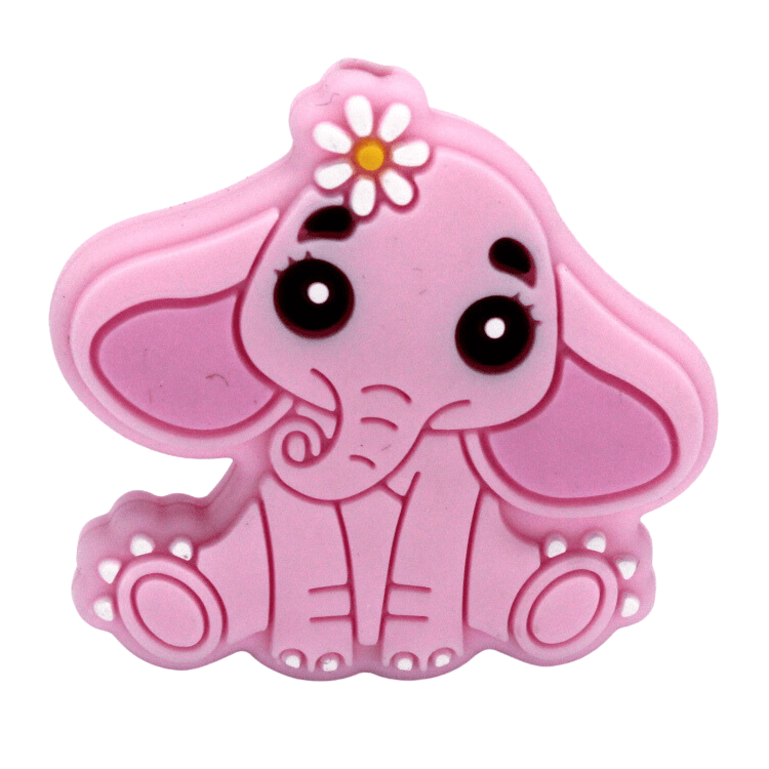 Silikon Motivperle Süßer Elefant | Pastell Rosa