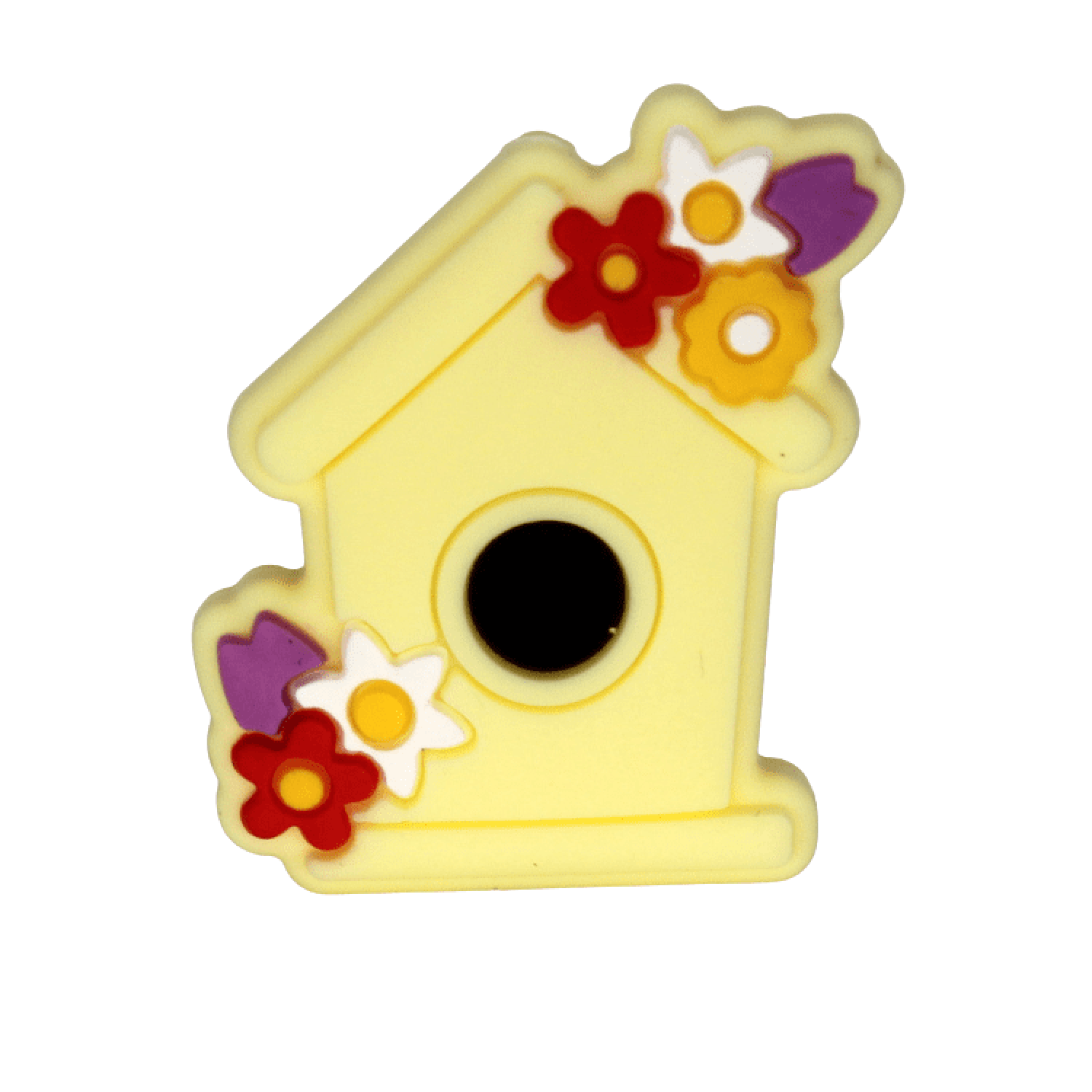 Silikon Motivperle Vogelhäuschen | Pastell Gelb