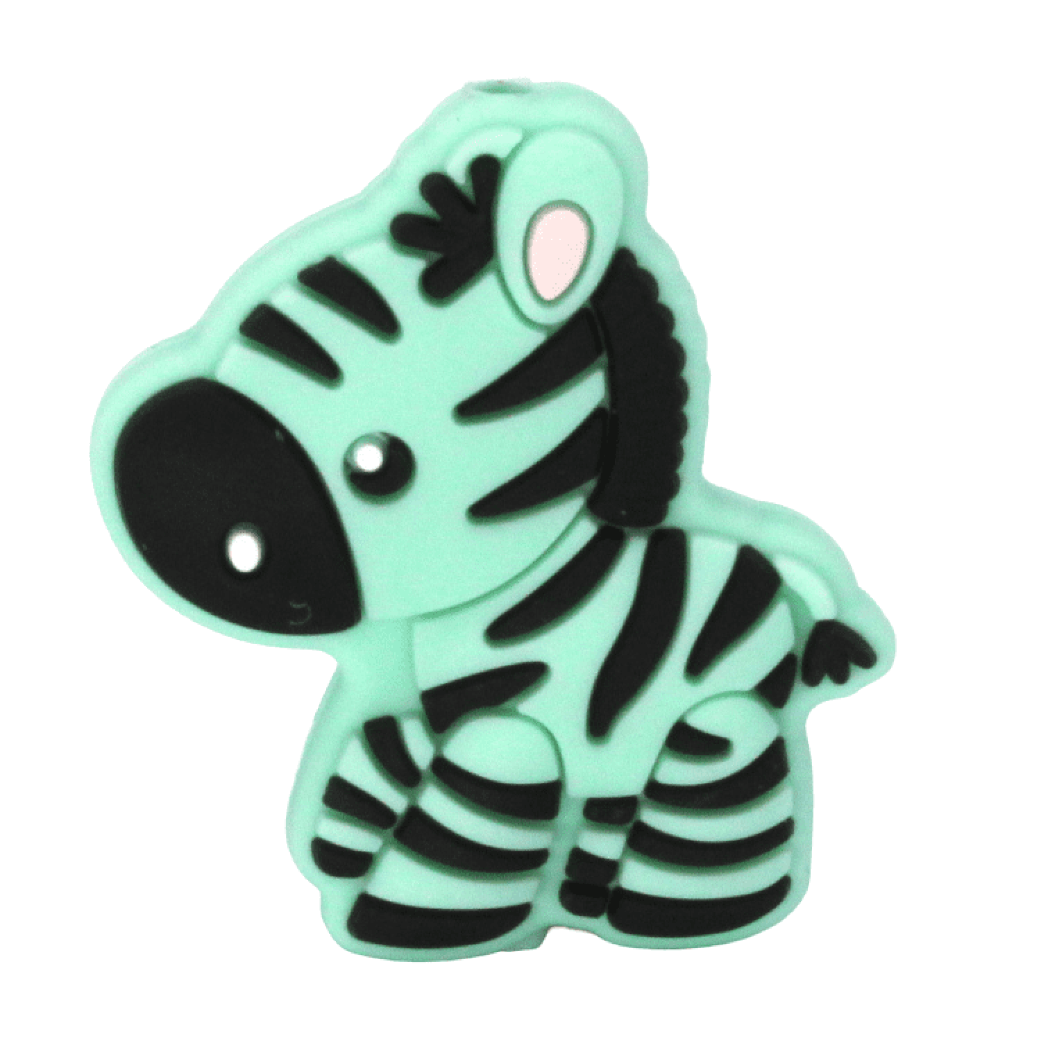 Silikon Motivperle Zebra | Mint