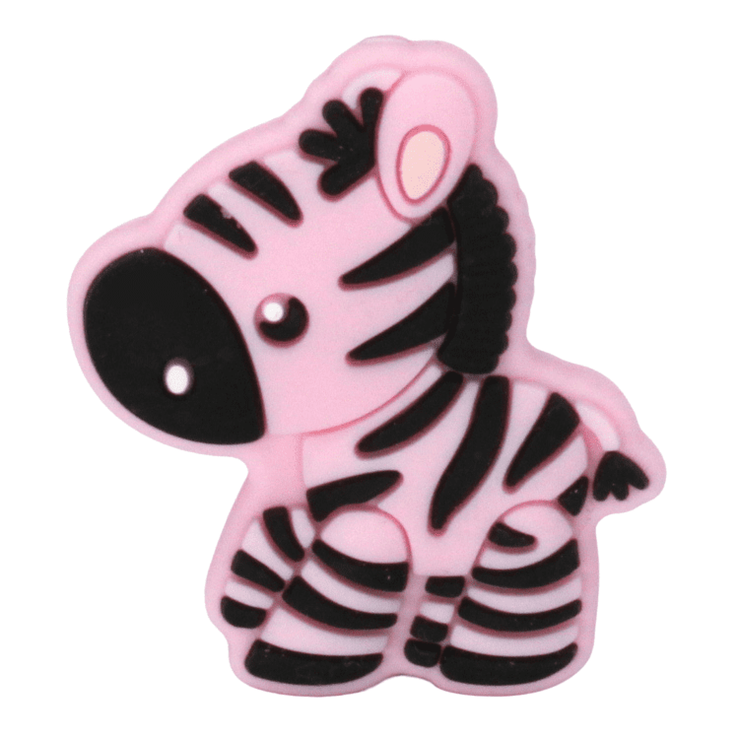 Silikon Motivperle Zebra | Pastellrosa