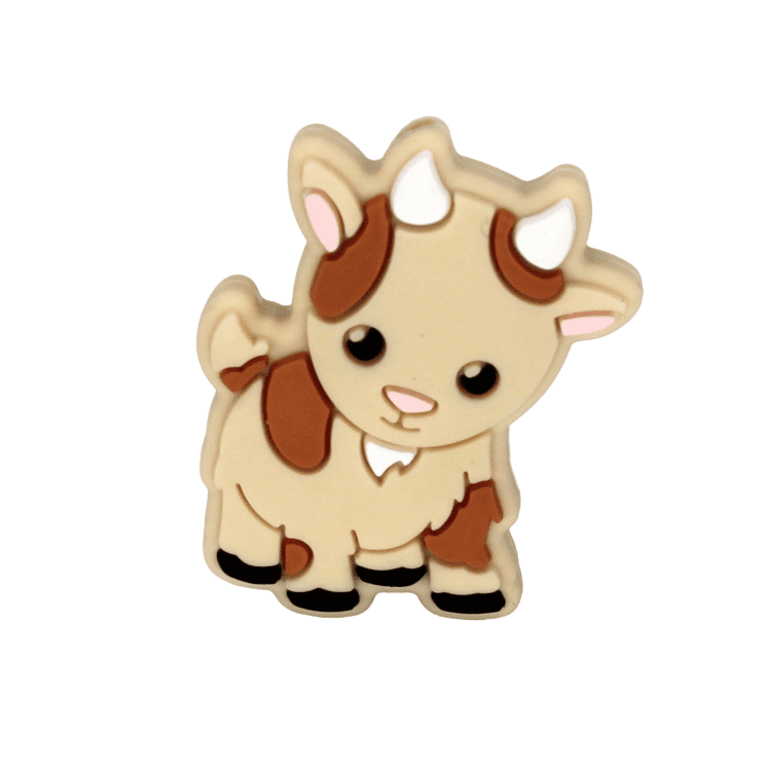Silikon Motivperle Ziege | Beige