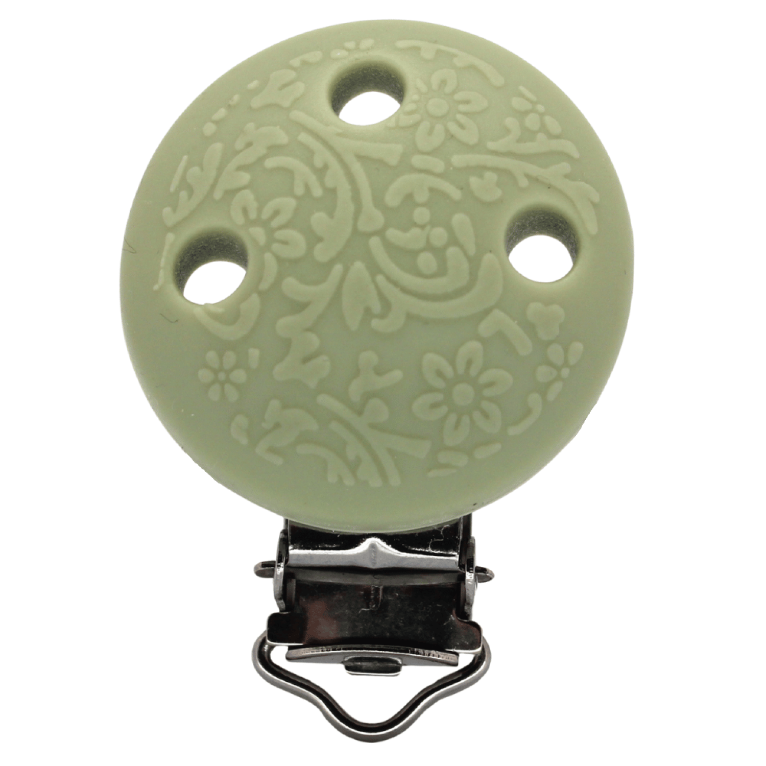 Silikon Schnullerkettenclip Relief | Army Grün