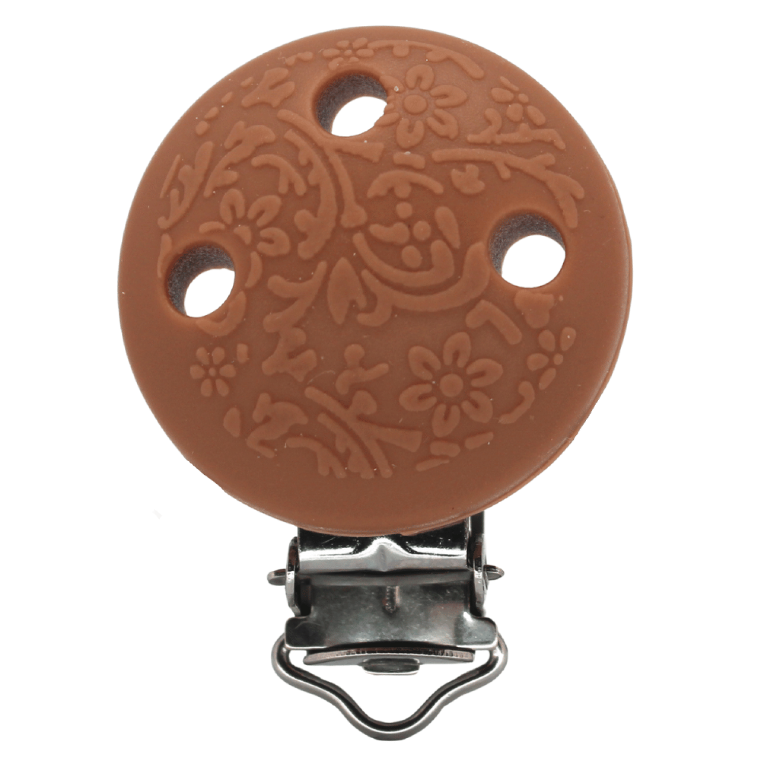 Silikon Schnullerkettenclip Relief | Kamel Braun