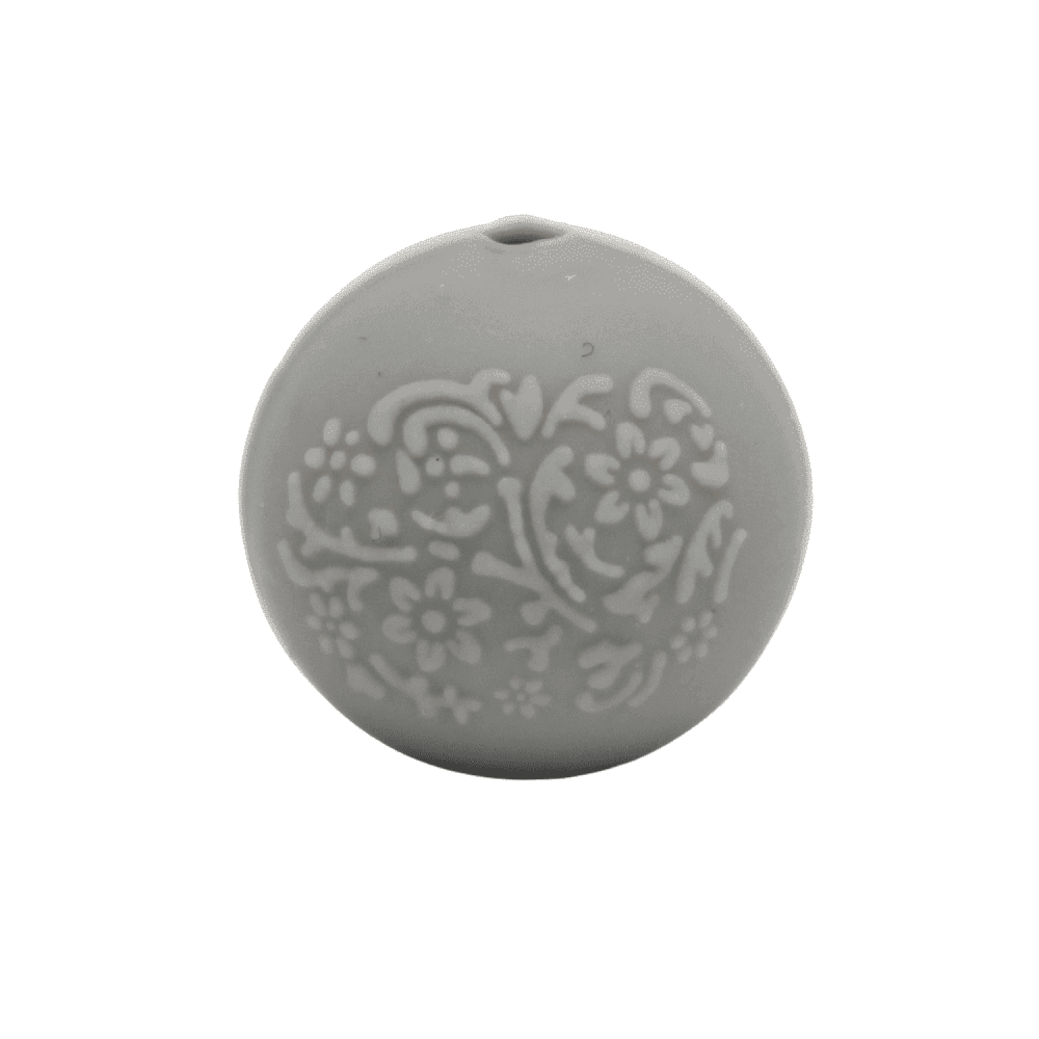 Silikonperlen 15mm Relief | Hell Grau