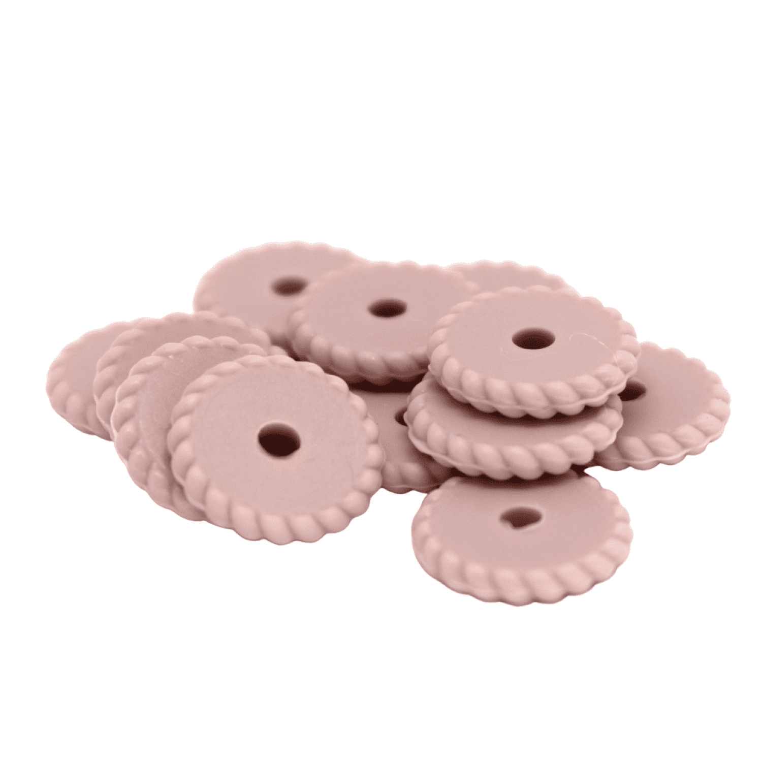 Silikon Scheibenperle 12mm Gestreift | Rosy Braun