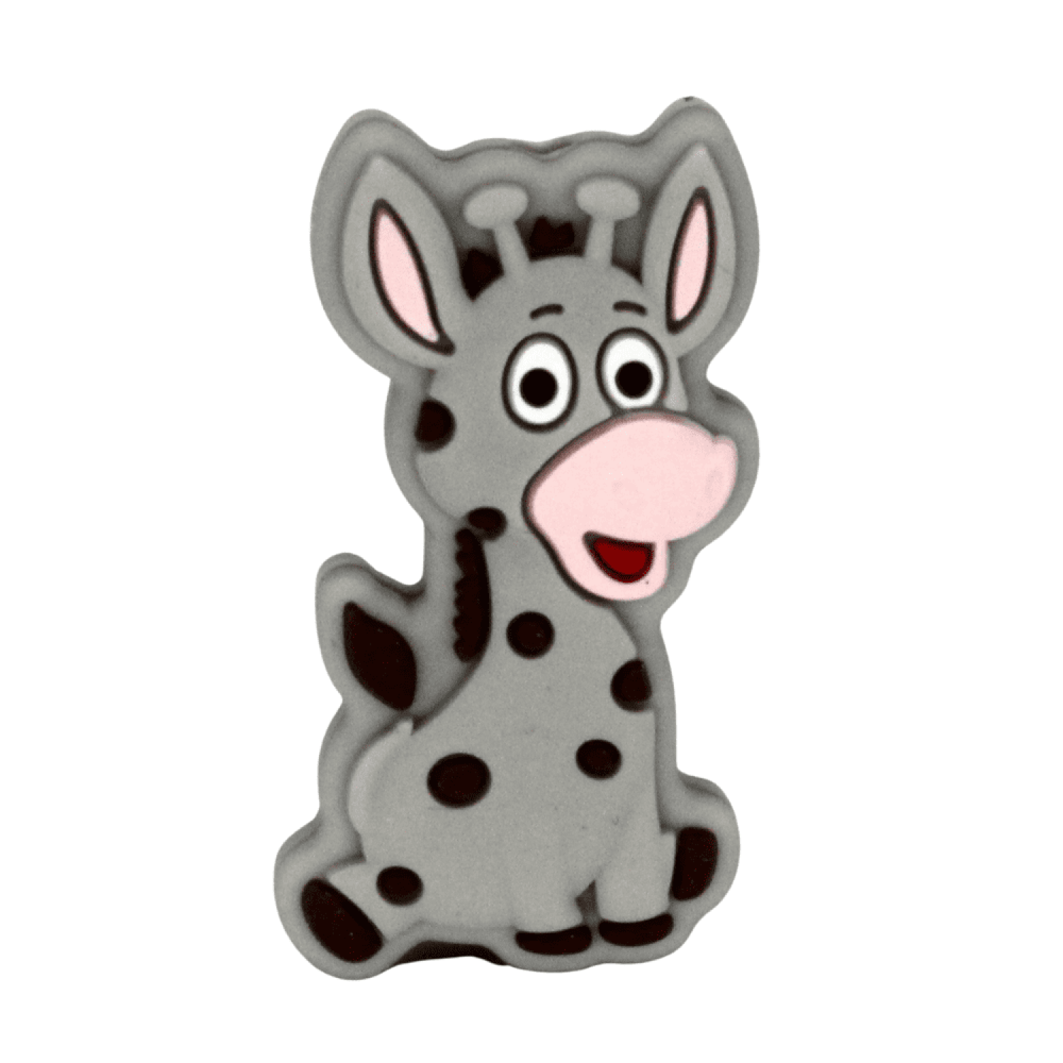 Silikon Motivperle Giraffe | Hell Grau