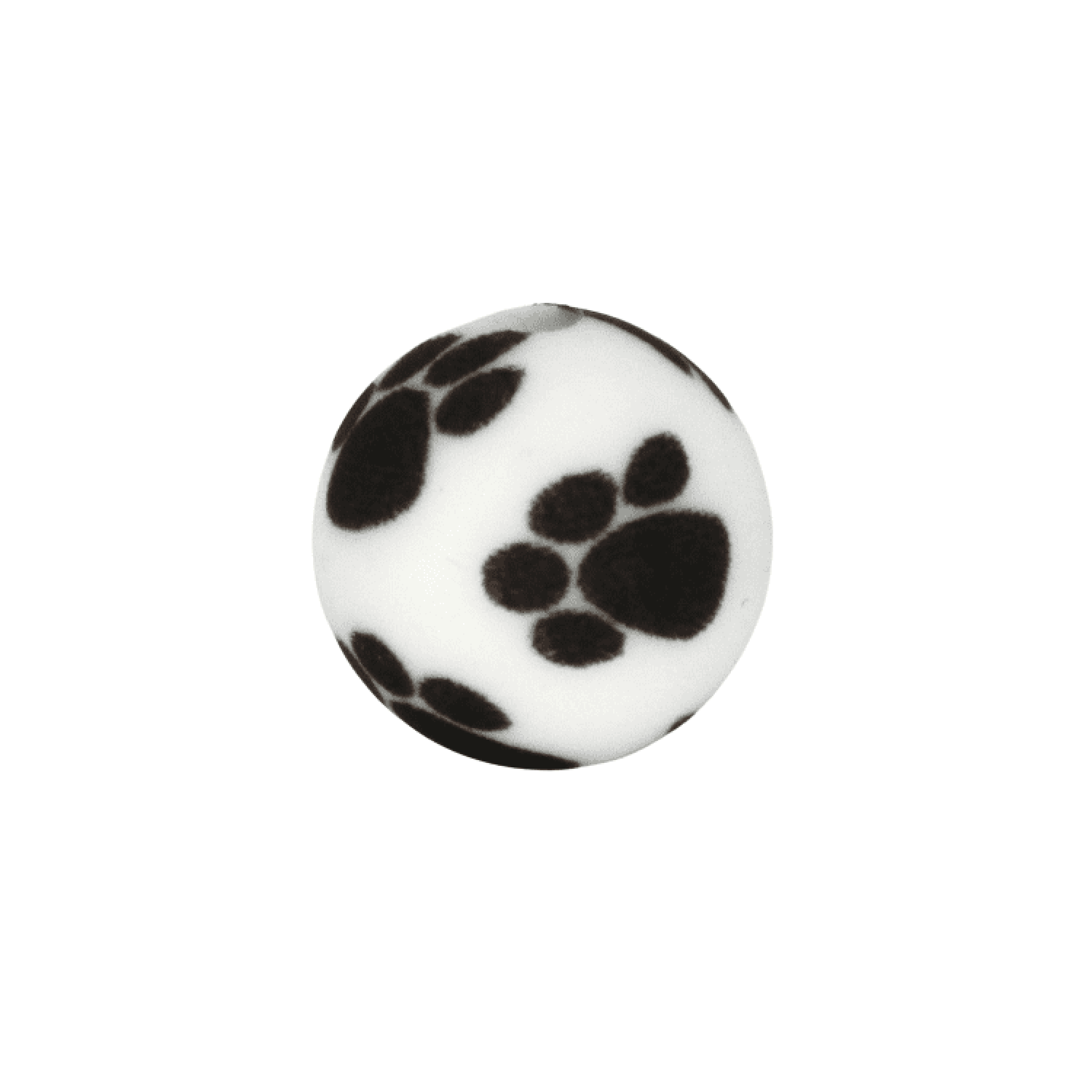 Silikon Rundperle 12mm | Hundepfötchen