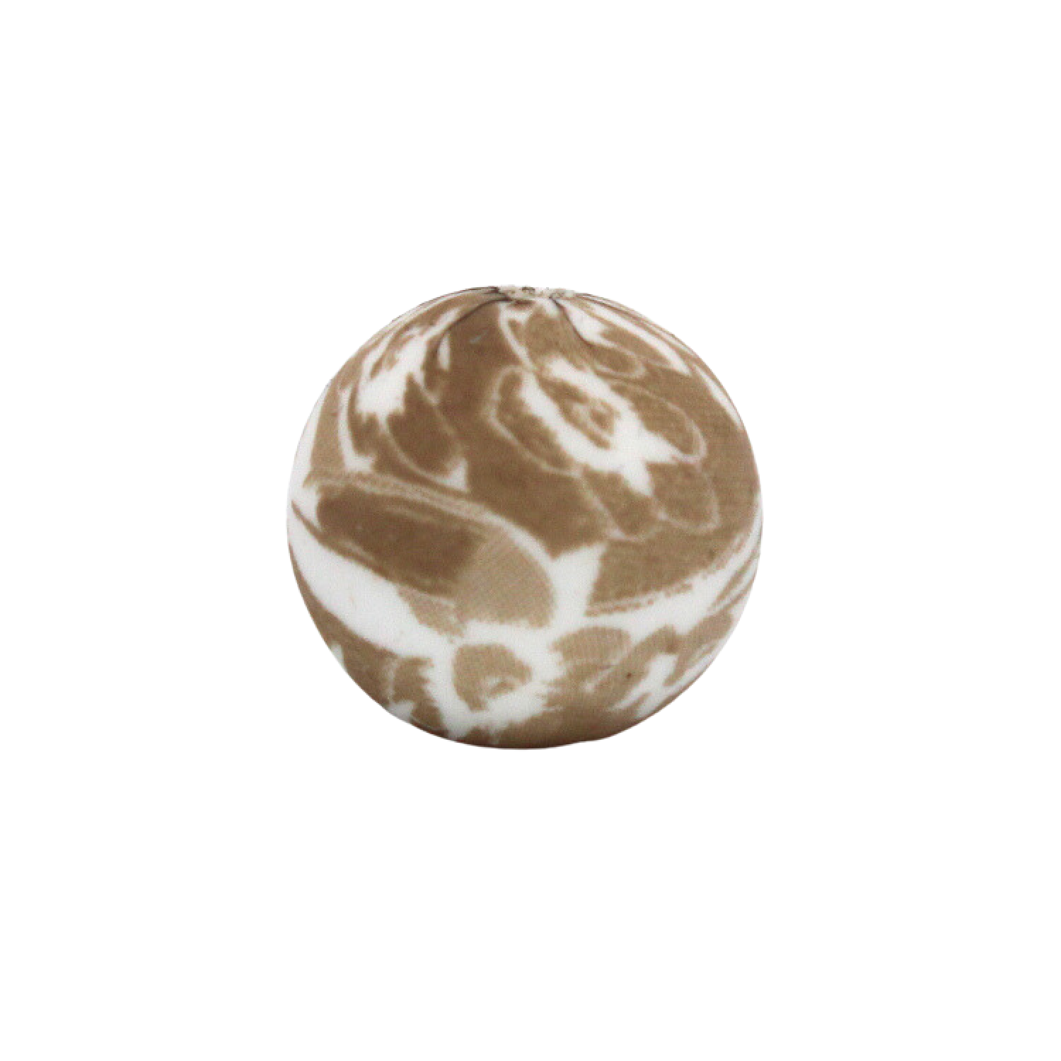 Silikonperle 15 mm | Blattmuster (Braun)