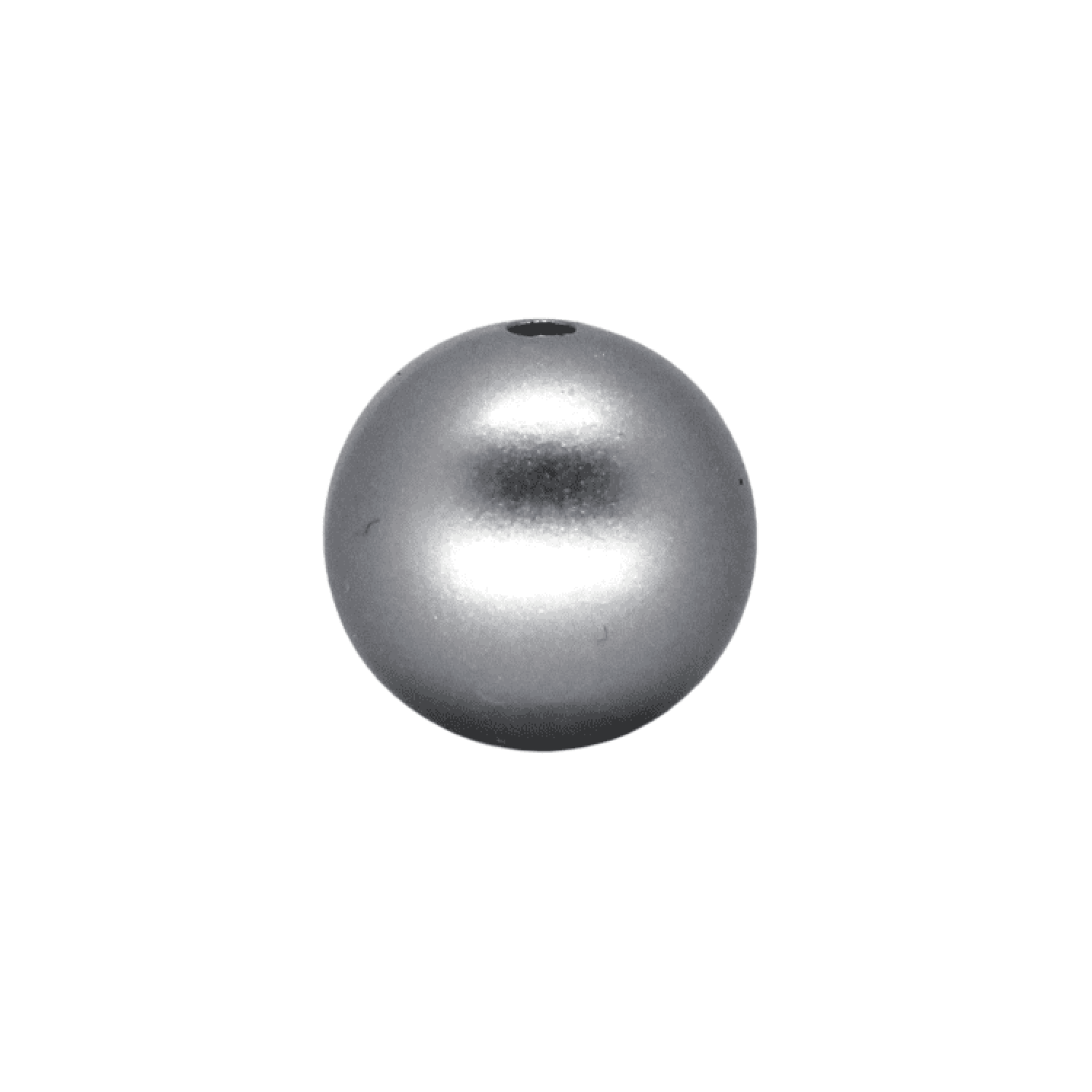 Silikon Rundperle 15mm | Metallic Silber