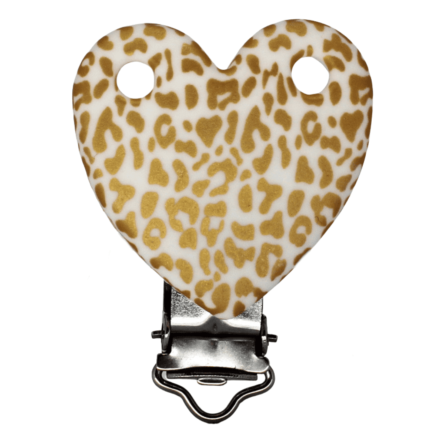 Silikon Herzclip | Leopard Gold