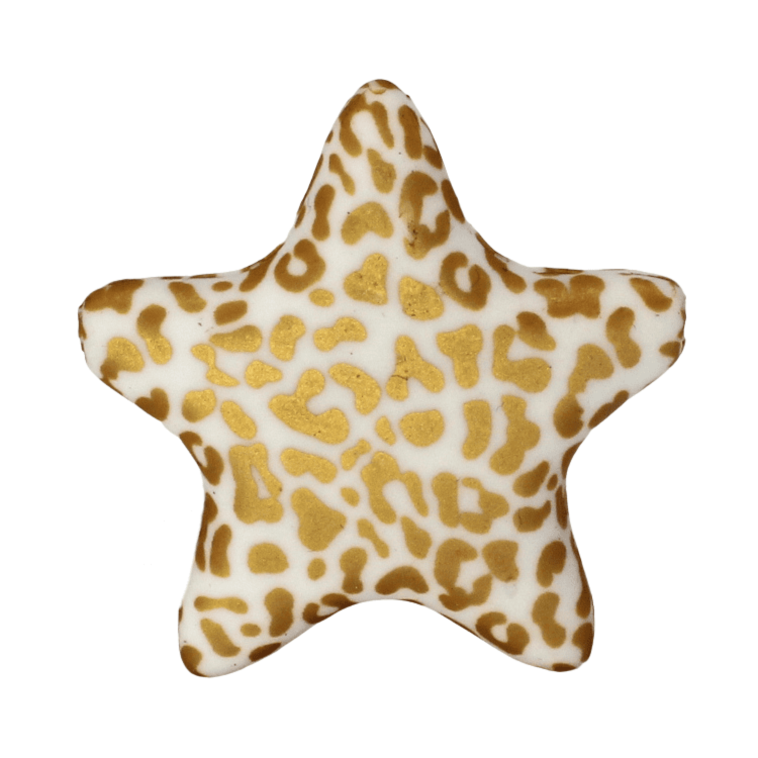 Silikon Motivperle Stern | Leopard Gold