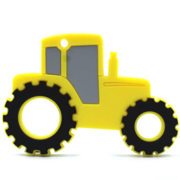 Silikon Beißanhänger I Traktor I Gelb