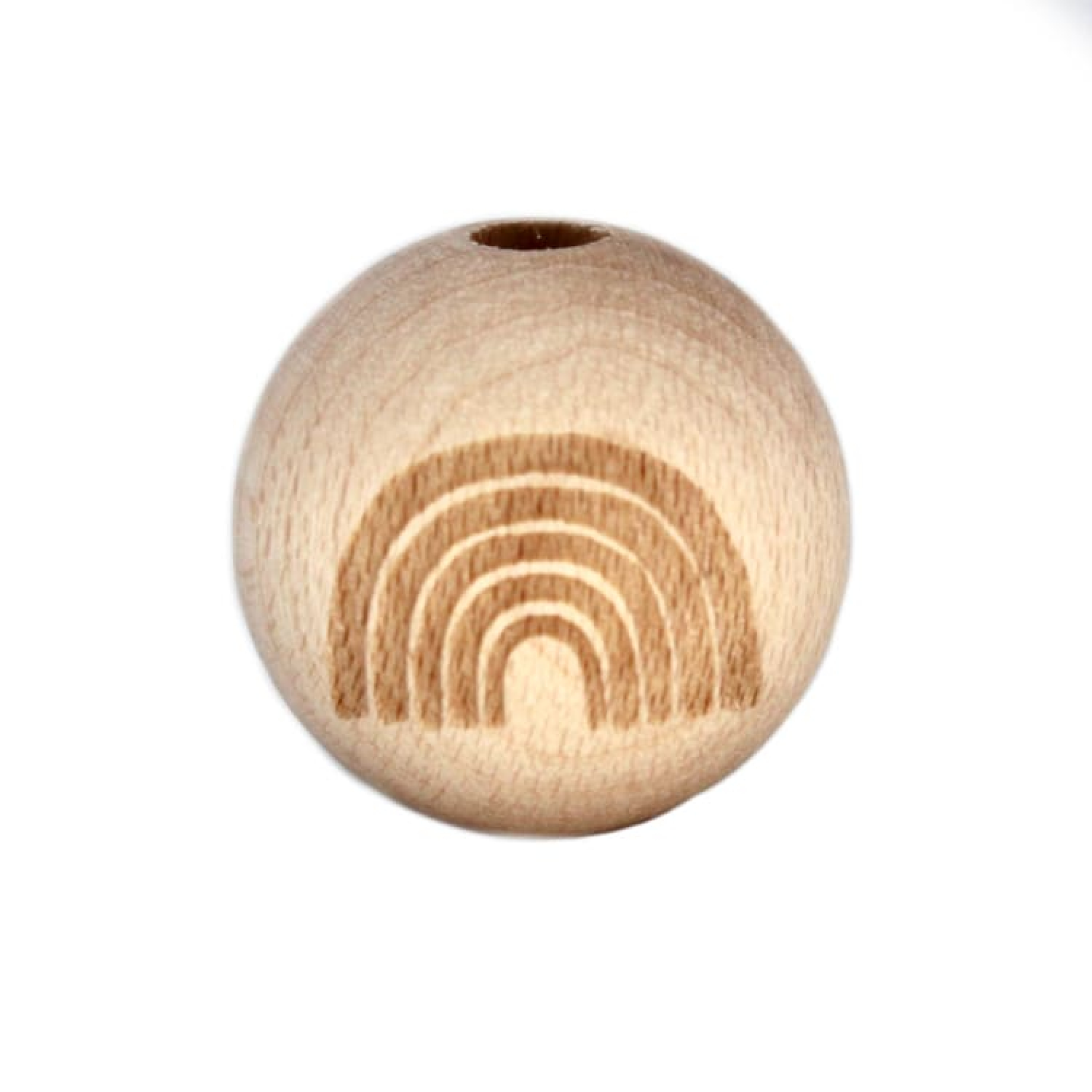 Naturholz Motivperle 20mm (Lasergraviert) | Regenbogen